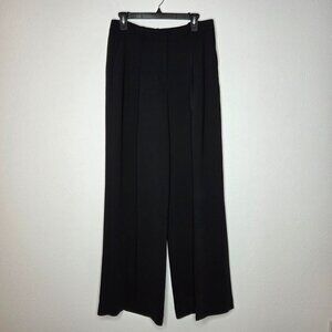 NWT Dkny Women's High-Rise Pleat-Front Wide-Leg Pants - Black
